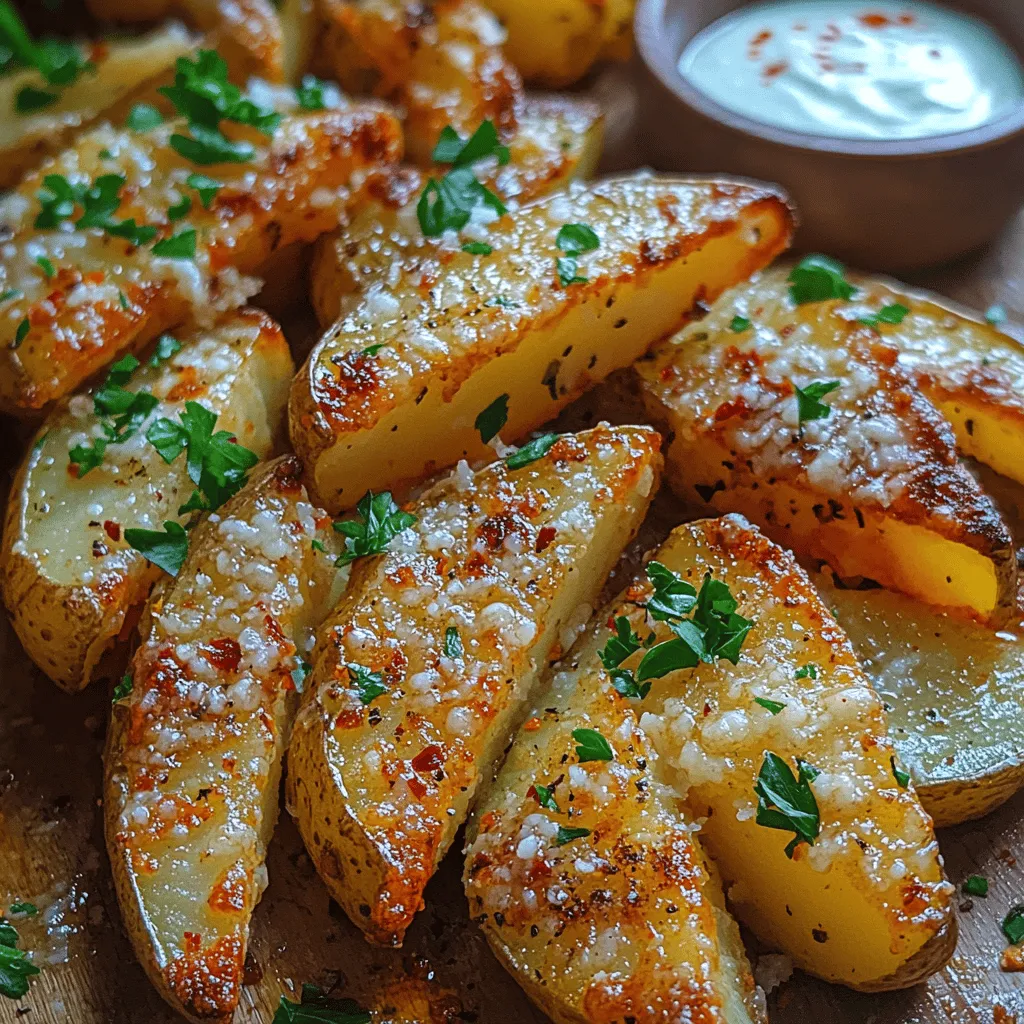 Potato wedges have long been celebrated as a beloved snack or side dish, effortlessly combining comfort and flavor. Their crispy exterior and tender interior create a satisfying contrast that appeals to both adults and children alike. Whether served alongside a juicy burger, as a crunchy addition to a salad, or enjoyed on their own with a zesty dipping sauce, potato wedges are the ultimate crowd-pleaser. Today, we’ll explore a tantalizing variation that elevates this classic dish: Crispy Garlic Parmesan Potato Wedges.