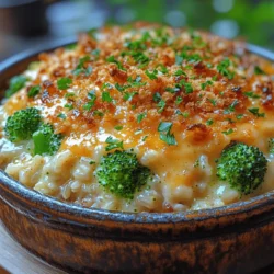In the world of comfort food, few dishes can rival the delightful combination of creamy textures and hearty flavors found in a Broccoli Rice Bake. This dish stands out not only for its rich, satisfying taste but also for its nutritional profile, making it a favorite among health-conscious individuals and families alike. The creamy blend of broccoli and brown rice creates a harmonious balance that appeals to both vegetarians and meat-lovers, positioning it as a versatile option for any meal occasion.