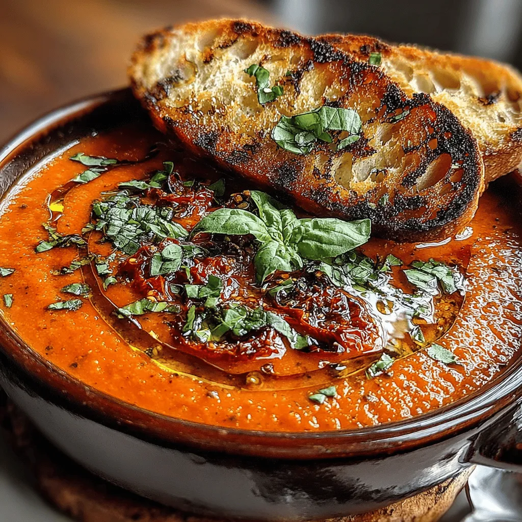 There’s something truly magical about a bowl of creamy tomato soup. It evokes memories of cozy afternoons spent with loved ones, the comforting aroma wafting through the house, and the satisfaction of a simple yet delicious meal. The first time I made this Creamy Roasted Tomato & Basil Bliss, I was transported back to my childhood, where every bowl of soup felt like a warm embrace. The sun was setting, casting a golden hue in my kitchen, and as I roasted the tomatoes, the sweet scent filled the air, wrapping around me like a comforting hug. This recipe is not just a dish; it’s an experience—a culinary journey that celebrates the delightful flavors of ripe tomatoes and fresh basil.