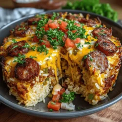 There’s something about the rich, vibrant flavors of Cajun cuisine that makes my heart sing. Growing up in a family that cherished hearty meals, I was fortunate enough to have a grandmother who could whip up the finest gumbo, jambalaya, and, of course, her signature spicy sausage and rice bake. This Spicy Cajun Sausage and Rice Bake, with its perfect balance of spice and comfort, is a dish that evokes fond memories of family gatherings and the joy of sharing good food. I’m excited to share this recipe with you, one that’s not only delicious but also easy to prepare, making it perfect for weeknight dinners or gatherings with friends.