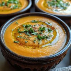 Creamy Roasted Carrot Soup is a delightful and nourishing dish that brings together the natural sweetness of carrots with the rich, velvety texture of coconut milk. This soup not only warms the soul but also captivates the palate with its inviting flavors and comforting aroma. Perfect for chilly evenings or as an elegant starter for a dinner party, this soup celebrates the humble carrot, transforming it into a gourmet experience.