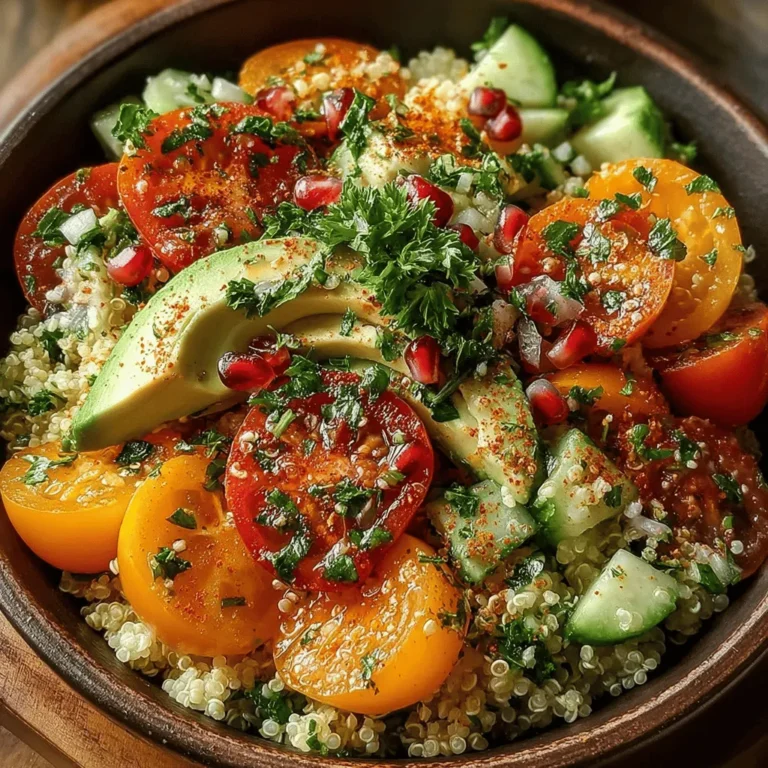 Quinoa Tabbouleh is a vibrant and refreshing salad that hails from the Middle East, traditionally made with bulgur wheat as its base. This dish is celebrated for its bright flavors, fresh herbs, and nutritious ingredients. Originating from Lebanon and Syria, tabbouleh has evolved over the years to incorporate various ingredients and styles, reflecting the adaptability of this beloved salad. In recent times, the trend toward healthier eating has led to innovative interpretations, including the incorporation of quinoa, a gluten-free superfood that boasts an impressive nutritional profile.