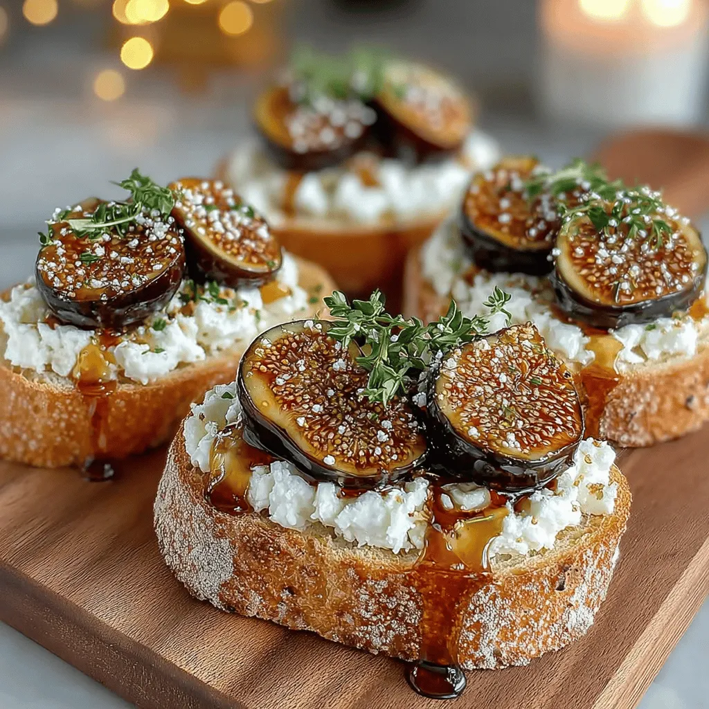 Fresh figs are the star of this recipe, bringing a unique sweetness that contrasts beautifully with the tartness of goat cheese. These seasonal fruits are typically available in late summer to early fall, making them a coveted ingredient during their peak months. Figs are not only delicious but also packed with health benefits. They are rich in vitamins A, B, and K, as well as minerals like potassium and magnesium. Additionally, figs are high in antioxidants, which can help combat oxidative stress and promote overall health. Their soft texture and natural sugars make them an excellent choice for both sweet and savory dishes, and in this recipe, they provide a juicy burst of flavor that complements the creamy cheese and the tangy balsamic reduction.