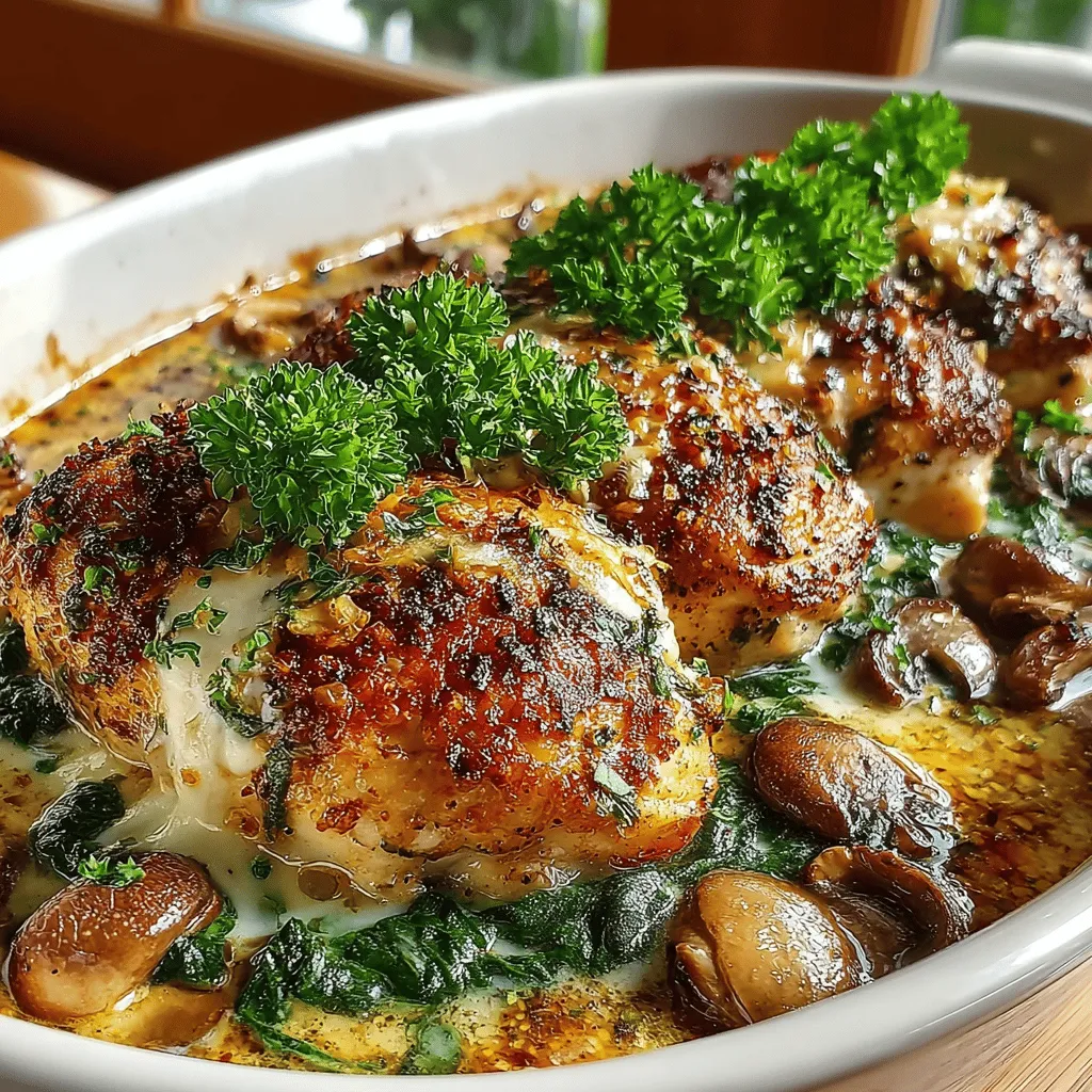The Creamy Mushroom Spinach Chicken Casserole is a culinary delight that brings together a harmonious blend of flavors and textures, making it an ideal choice for family dinners or intimate gatherings. This comforting dish combines tender chicken, nutrient-dense spinach, and savory mushrooms enveloped in a rich, creamy sauce, transforming ordinary ingredients into an extraordinary meal. Not only does this casserole provide warmth and satisfaction, but it also packs a nutritional punch, offering a balance of protein, vitamins, and minerals that contribute to a healthy diet. In this article, we will explore the essential ingredients that make this dish so special, guide you through the step-by-step preparation, and highlight the nutritional benefits that accompany each component.