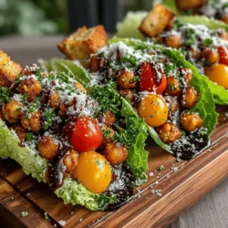 Chickpea Caesar Lettuce Wraps are a delightful twist on the classic Caesar salad, reinventing the beloved flavors into a fresh and exciting dish. These wraps combine the hearty texture of chickpeas with the crispness of romaine lettuce, creating a satisfying meal that is both nutritious and delicious. Perfect for lunch, dinner, or even as a snack, this recipe caters to a variety of dietary preferences, making it suitable for vegan and gluten-free diets alike. The creamy, tangy allure of Caesar dressing, when paired with protein-packed chickpeas, elevates this dish into a wholesome option that can be enjoyed by everyone.
