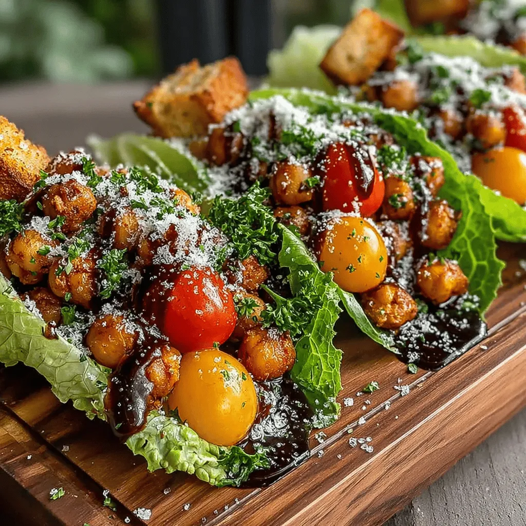 Chickpea Caesar Lettuce Wraps are a delightful twist on the classic Caesar salad, reinventing the beloved flavors into a fresh and exciting dish. These wraps combine the hearty texture of chickpeas with the crispness of romaine lettuce, creating a satisfying meal that is both nutritious and delicious. Perfect for lunch, dinner, or even as a snack, this recipe caters to a variety of dietary preferences, making it suitable for vegan and gluten-free diets alike. The creamy, tangy allure of Caesar dressing, when paired with protein-packed chickpeas, elevates this dish into a wholesome option that can be enjoyed by everyone.