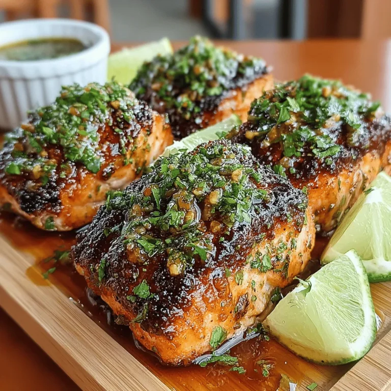 Zesty Lime Glazed Salmon is a delightful dish that encapsulates the essence of fresh ingredients and vibrant flavors, making it an ideal choice for both casual dinners and special occasions. This recipe not only pleases the palate but also celebrates the health benefits of its star ingredient: salmon. Rich in omega-3 fatty acids and other essential nutrients, salmon serves as a hearty foundation for this zesty recipe. Paired with the refreshing zing of lime, this dish is sure to impress anyone at your table, whether you're hosting a family gathering or preparing a quick weeknight meal.