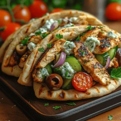 Zesty Greek Chicken Pita Pockets