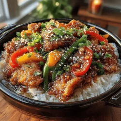 In the realm of quick and delicious meals, Sweet & Tangy Chicken Stir Fry Bowls shine as a vibrant and flavorful option. This dish combines tender chicken thighs with colorful vegetables, all coated in a delightful sweet and tangy sauce. Perfect for busy weeknights or a casual gathering with friends, this recipe is not only easy to prepare but also packed with nutrients. The combination of fresh ingredients and a zesty sauce makes this stir fry bowl a culinary delight that appeals to all ages.