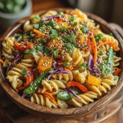As the warm weather approaches, nothing beats the allure of a refreshing, nutritious dish that tantalizes the taste buds while keeping you light and energized. Enter the Chilled Sesame Delight Pasta Salad—a vibrant, colorful medley of flavors that is perfect for summer gatherings, picnics, or even a light lunch at home. This salad not only catches the eye with its array of hues but also offers a satisfying crunch that makes every bite enjoyable.