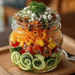 In recent years, salads in mason jars have surged in popularity, becoming a staple for meal prep enthusiasts and health-conscious individuals alike. These vibrant layers of fresh ingredients not only look appealing but also offer unmatched convenience for busy lifestyles. One standout option is the Zesty Zucchini Noodle Mason Jar Salad, a delightful blend of flavors and textures that promises both nutrition and satisfaction.