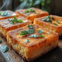 Polenta, a traditional Italian staple, has captured the hearts of home cooks and food enthusiasts around the world with its versatility and comforting qualities. Made from ground cornmeal, this humble ingredient serves as a blank canvas, allowing for a myriad of culinary creations, ranging from creamy side dishes to crispy appetizers. Among the countless ways to enjoy polenta, Crispy Parmesan Polenta Cakes stand out as a delightful option, marrying the rich, nutty flavors of corn with the savory depth of cheese and herbs. Whether you're preparing a cozy family dinner, hosting friends for an elegant gathering, or simply craving a satisfying snack, these polenta cakes are sure to impress.