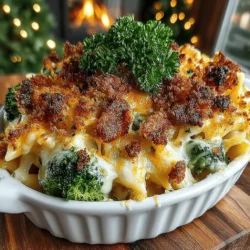 Broccoli and Ham Cheesy Delight Bake is a quintessential comfort food that brings warmth and satisfaction to the dinner table. This dish perfectly combines tender pasta, vibrant broccoli, savory ham, and a rich, creamy cheese sauce. Not only does it delight the taste buds, but it also provides a hearty meal that feels indulgent while incorporating essential nutrients.