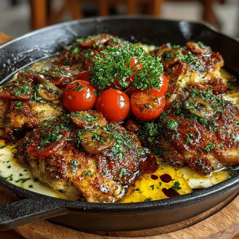 In the fast-paced world of modern cooking, one-pan meals have captured the hearts of home cooks everywhere. Their ability to deliver delicious, hearty dishes without the fuss of multiple pots and pans makes them a go-to solution for busy weeknights and spontaneous gatherings alike. Among the myriad of one-pan recipes, the Charcuterie Chicken Skillet stands out as a delightful fusion of flavors, textures, and culinary traditions. This recipe effortlessly combines succulent chicken with savory meats, rich cheeses, and vibrant vegetables, creating a dish that is not only easy to prepare but also visually appealing and flavorful.