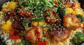 Sweet & Savory Honey Garlic Chicken Rice Skillet