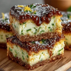 In recent years, zucchini has made its mark as a surprisingly versatile ingredient in the world of baking. While many might associate this summer squash with savory dishes, it has found its way into an array of sweet treats, proving that vegetables can indeed enhance the flavor and texture of desserts. Among the many delightful recipes, Zucchini Cheesecake Bars stand out as a unique and delectable option that combines the creamy richness of cheesecake with the subtle sweetness and moisture of zucchini. This innovative dessert not only satisfies your sweet tooth but also sneaks in a serving of vegetables, making it an excellent choice for health-conscious bakers.