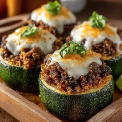 To craft the perfect Beef & Quinoa Stuffed Zucchini, you need to prepare the zucchini correctly. Start by selecting firm zucchinis, approximately 6-8 inches long, which will provide a sturdy base for stuffing. To hollow them out, use a sharp knife or a melon baller.