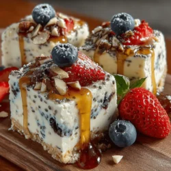 In the realm of frozen desserts, the quest for a treat that harmoniously balances indulgence with health can often feel daunting. However, the Creamy Frozen Yogurt Almond Chia Squares emerge as a delightful solution, offering a refreshing and nutritious option that satisfies sweet cravings without derailing your wellness journey. This easy-to-make recipe highlights the creamy goodness of Greek yogurt, the nutty richness of almond butter, and the remarkable nutrition of chia seeds, creating a square dessert that is both delicious and wholesome.