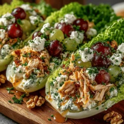 In the realm of culinary creations, few dishes can boast the same level of versatility and appeal as a chicken salad. Whether served in a classic sandwich, a refreshing wrap, or even as a standalone dish, chicken salad has long been a favorite for its ability to adapt to countless flavor profiles and dietary preferences. Today, we introduce a delightful twist on this beloved classic: Crisp & Zesty Mini Chicken Salad Lettuce Boats. These delightful little creations not only deliver a burst of flavor but also present a healthier, low-carb option that is perfect for a variety of occasions.