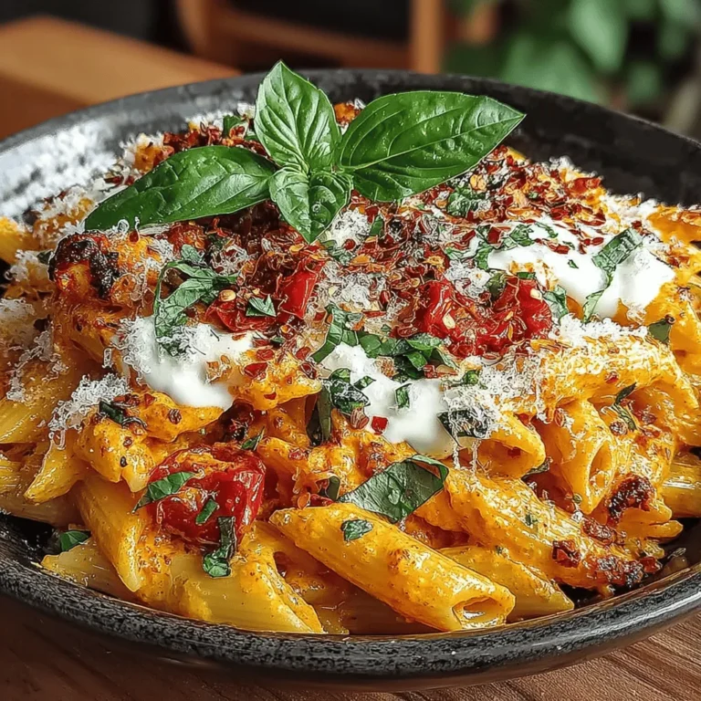 Creamy roasted red pepper pasta is a culinary delight that combines the rich, velvety texture of cream with the smoky sweetness of roasted red peppers. This dish not only satisfies the palate but also highlights the beauty of fresh, high-quality ingredients. Its versatility makes it suitable for various occasions, whether you seek a comforting weeknight dinner or an impressive meal to serve at a gathering. With its vibrant color and inviting aroma, creamy roasted red pepper pasta is sure to become a favorite in any household.