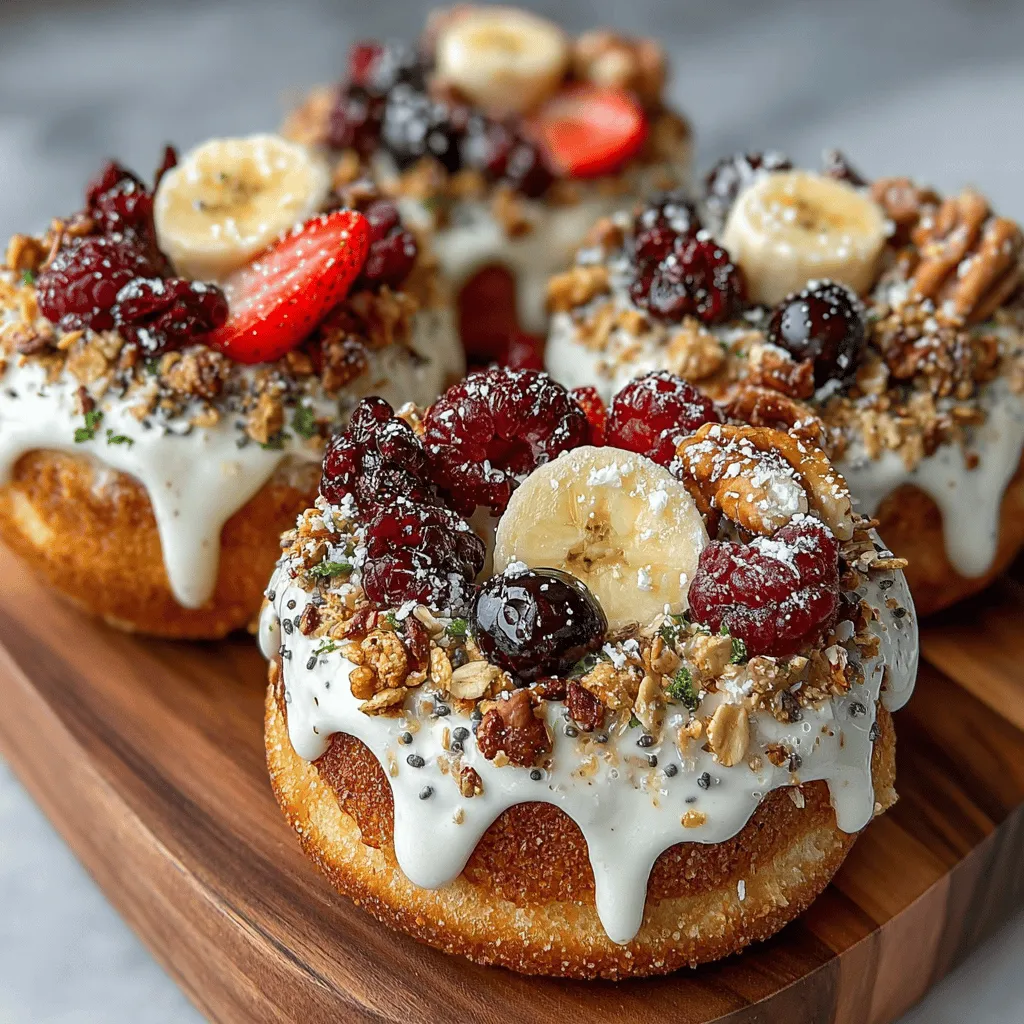 In the world of delicious desserts, Frozen Yogurt Granola Donut Rings stand out as a healthy yet indulgent treat. These delightful creations masterfully combine the wholesome goodness of whole wheat flour and rolled oats with the creamy texture of Greek yogurt, offering a unique twist on traditional donuts. They are perfect for breakfast, a snack, or even a guilt-free dessert, making them a versatile addition to any meal plan. Not only are these donut rings easy to make, but they are also packed with nutrients, ensuring you can satisfy your sweet tooth without compromising your health goals.