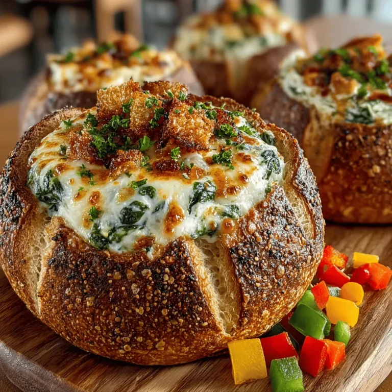 Spinach dip has long been a beloved appetizer, gracing tables at gatherings, parties, and casual get-togethers. Its creamy, savory profile paired with the vibrant flavor of spinach makes it a versatile crowd-pleaser. However, while traditional spinach dip is often served in a bowl with a side of chips or bread, a new presentation is gaining popularity: Mini Spinach Dip Bread Bowl Poppers. This innovative take combines the comforting flavors of spinach dip with the fun, bite-sized convenience of mini bread bowls, making it a perfect choice for entertaining or a cozy night in.