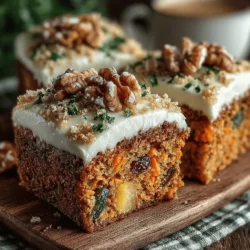 Mini carrot cake bars offer a charming twist on the classic carrot cake, encapsulating all its beloved flavors in a convenient, bite-sized form. As desserts continue to evolve, the popularity of carrot cake has surged, transforming from a traditional favorite into a versatile treat enjoyed in various configurations. Whether you’re hosting a casual family gathering, preparing for a potluck, or planning a formal celebration, these mini bars strike the perfect balance between sweetness and moisture, making them an ideal option for any occasion.