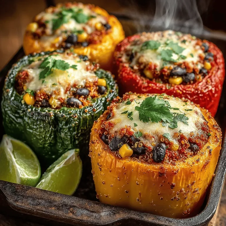 Stuffed bell peppers are a culinary canvas, offering a delightful blend of color and flavor that captivates both the eye and the palate. This versatile dish is a favorite among home cooks and food enthusiasts alike, not only for its aesthetic appeal but also for its nutritional benefits. At the heart of this recipe lies a medley of wholesome ingredients, including quinoa, black beans, and fresh vegetables, which come together to create a meal that is as satisfying as it is beautiful. Whether you’re planning a family dinner, hosting a gathering, or looking for an easy meal prep option, these colorful stuffed fruit bell peppers are sure to impress.