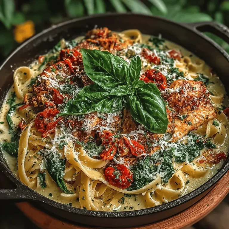 Creamy Sun-Dried Tomato Chicken Pasta is a dish that beautifully marries rich, savory flavors with a touch of tanginess, creating a delightful culinary experience that appeals to both the palate and the senses. This pasta dish stands out not only for its luscious sauce but also for its vibrant colors and enticing aromas, making it a favorite among home cooks and food enthusiasts alike. Whether you're preparing for a quick weeknight dinner or planning a special gathering with friends and family, this recipe is versatile enough to suit any occasion, bringing a touch of sophistication to your dining table without the fuss.