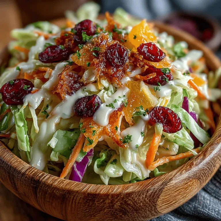 At the heart of any coleslaw is cabbage, and for our Cranberry Apple Coleslaw, we will be using both green and red cabbage. Green cabbage is widely recognized for its crisp texture and mild flavor, while red cabbage adds a pop of color and a slightly peppery taste. This combination not only enhances the visual appeal of the dish but also introduces a variety of textures and flavors that make each bite exciting.