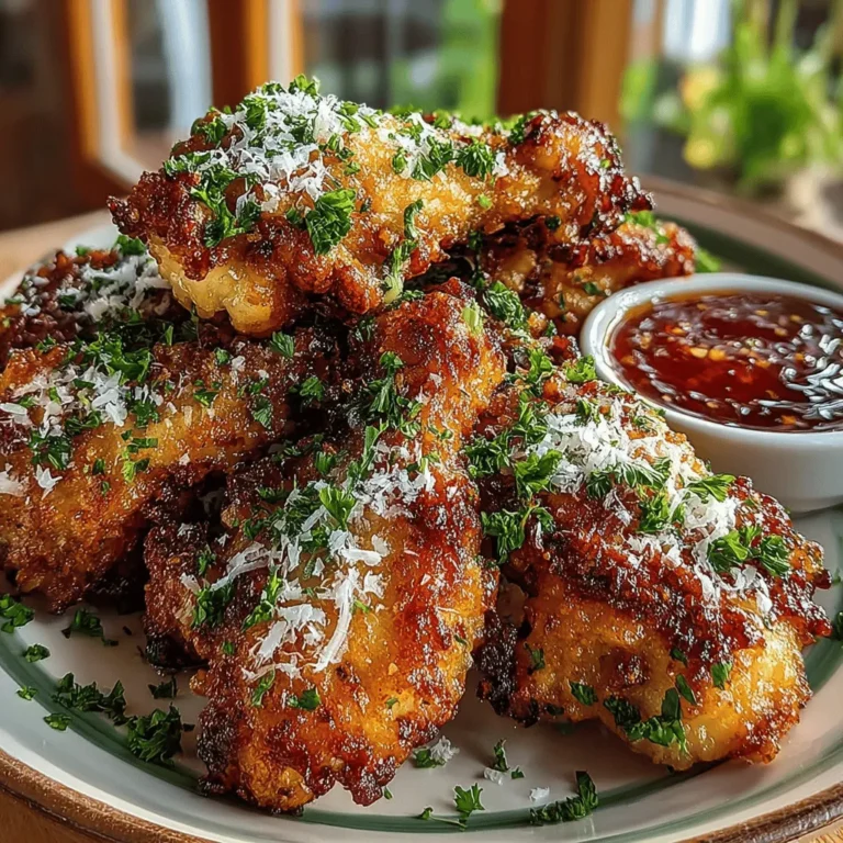 Garlic Parmesan wings are a harmonious blend of flavors that elevate the humble chicken wing to gourmet status. The fragrant aroma of roasted garlic mingles with the nutty richness of freshly grated Parmesan cheese, creating a mouthwatering experience that is both comforting and sophisticated. This flavor profile is not just about taste; it's about the emotion and memories tied to sharing wings with loved ones while enjoying a game or celebrating a special occasion.