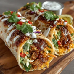 Zesty BBQ Chicken Wraps with Crunchy Slaw