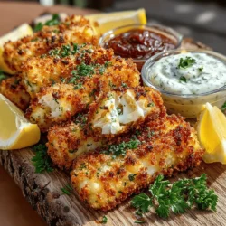 Crunchy Air Fryer Fish Sticks with Zesty Tartar Sauce