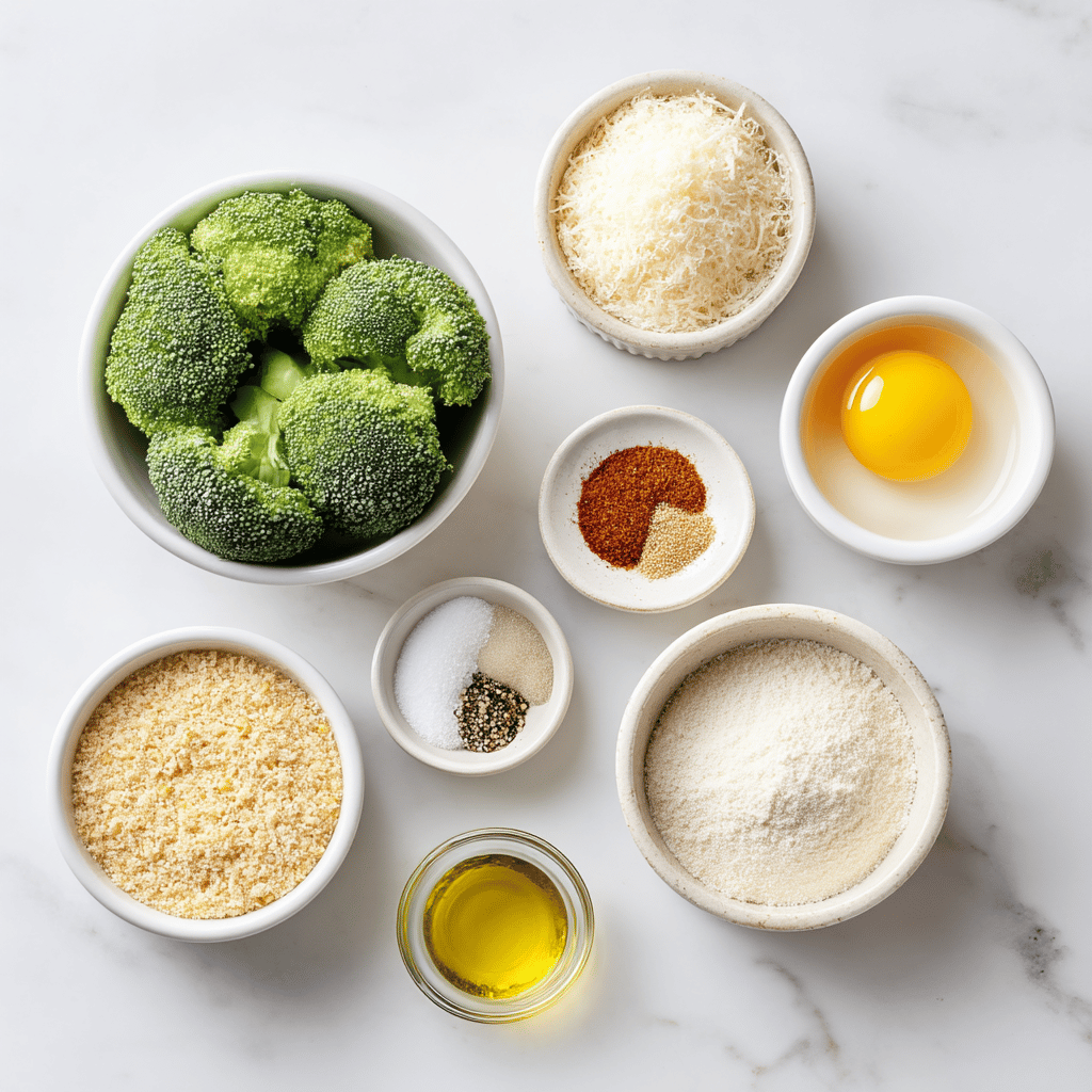 Ingredients for Crispy Parmesan Air Fryer Broccoli Bites