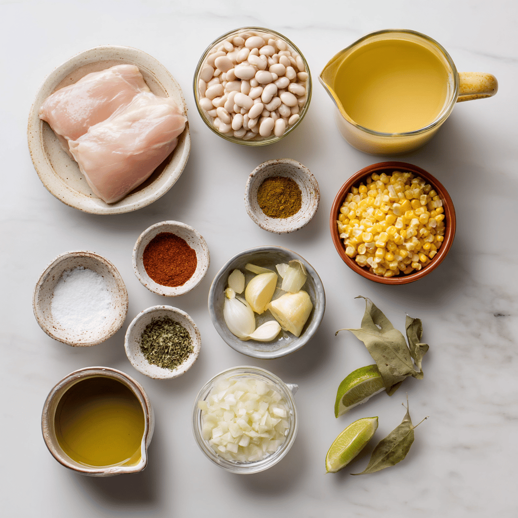 Ingredients for Crockpot White Chicken Chili for Chilly Evenings