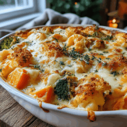 Harvest Veggie Casserole with Cheesy Crust