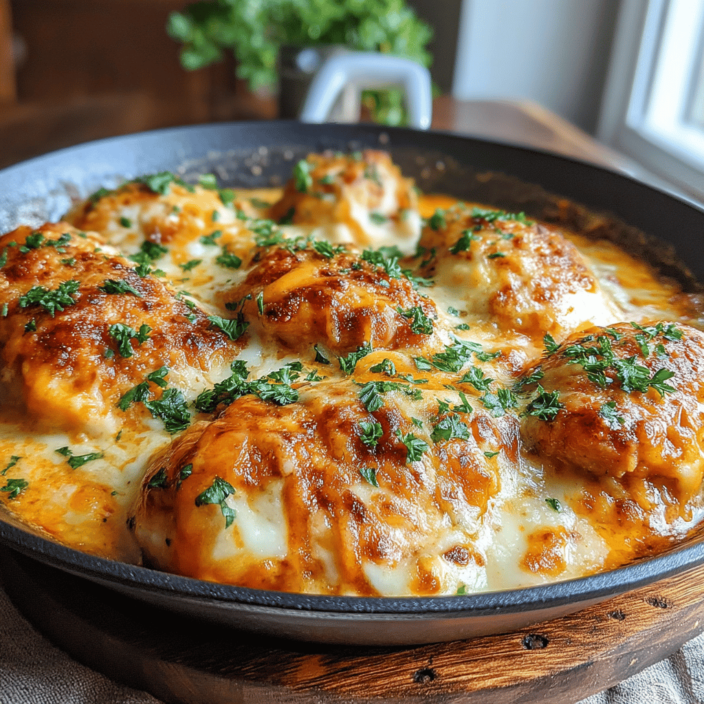 Welcome to the quick and flavorful world of the Minute Cheesy Garlic Butter Chicken Skillet! If you're a busy home cook who craves delicious meals without spending hours in the kitchen, this recipe is for you. Imagine succulent chicken breasts bathed in a rich, garlicky butter sauce, all topped off with a gooey layer of melted cheese. It’s a one-pan wonder that is not only incredibly easy to whip up but also bursting with flavor.