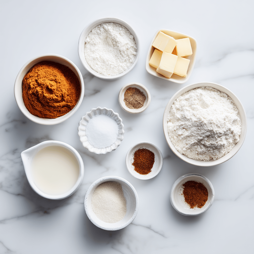 Ingredients for Quick & Cozy Pumpkin Spice Biscuit Bites