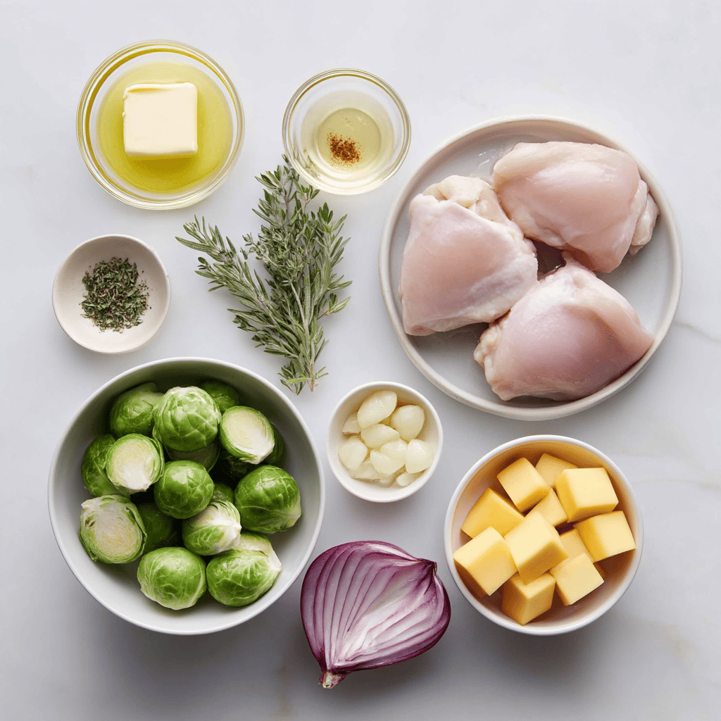 Ingredients for Sheet Pan Garlic Butter Chicken & Autumn Veggies