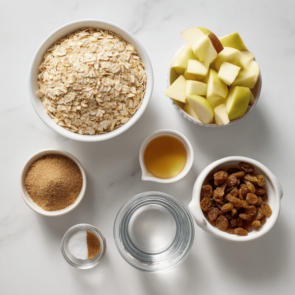 Ingredients for Slow Cooker Apple Cinnamon Oatmeal for Busy Mornings